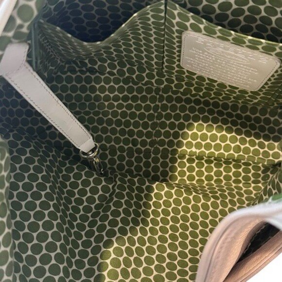 Brighton Barbados Pebbled Leather Handbag Purse Hobo Zip Top Ivory Pearl Multi - Picture 7 of 15